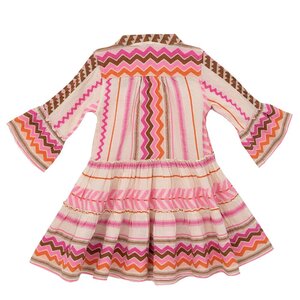 Devotion Ella Short Dress Pink Orange Off White 022546G