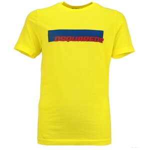 Dsquared2 Shirt geel met logo in rood/blauw
