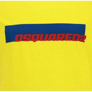 Dsquared2 Shirt geel met logo in rood/blauw