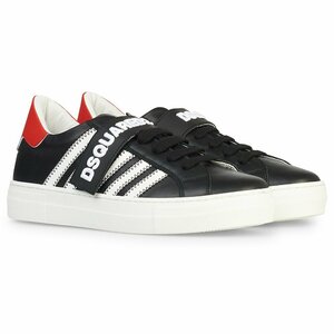 Dsquared Sneaker Stripe Black White Red