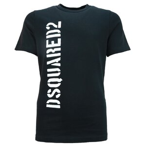 Dsquared2 Shirt zwart met verticaal logo wit