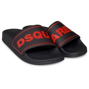 Dsquared² Badslippers Zwart met Rood logo 67094